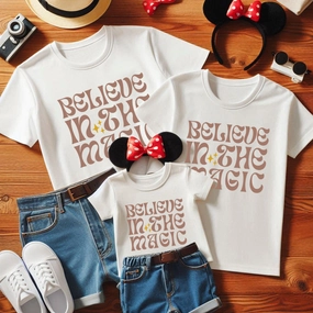 Main Street Believe In The Magic Family White T-Shirts Holiday Collection - holiday outfits clearance