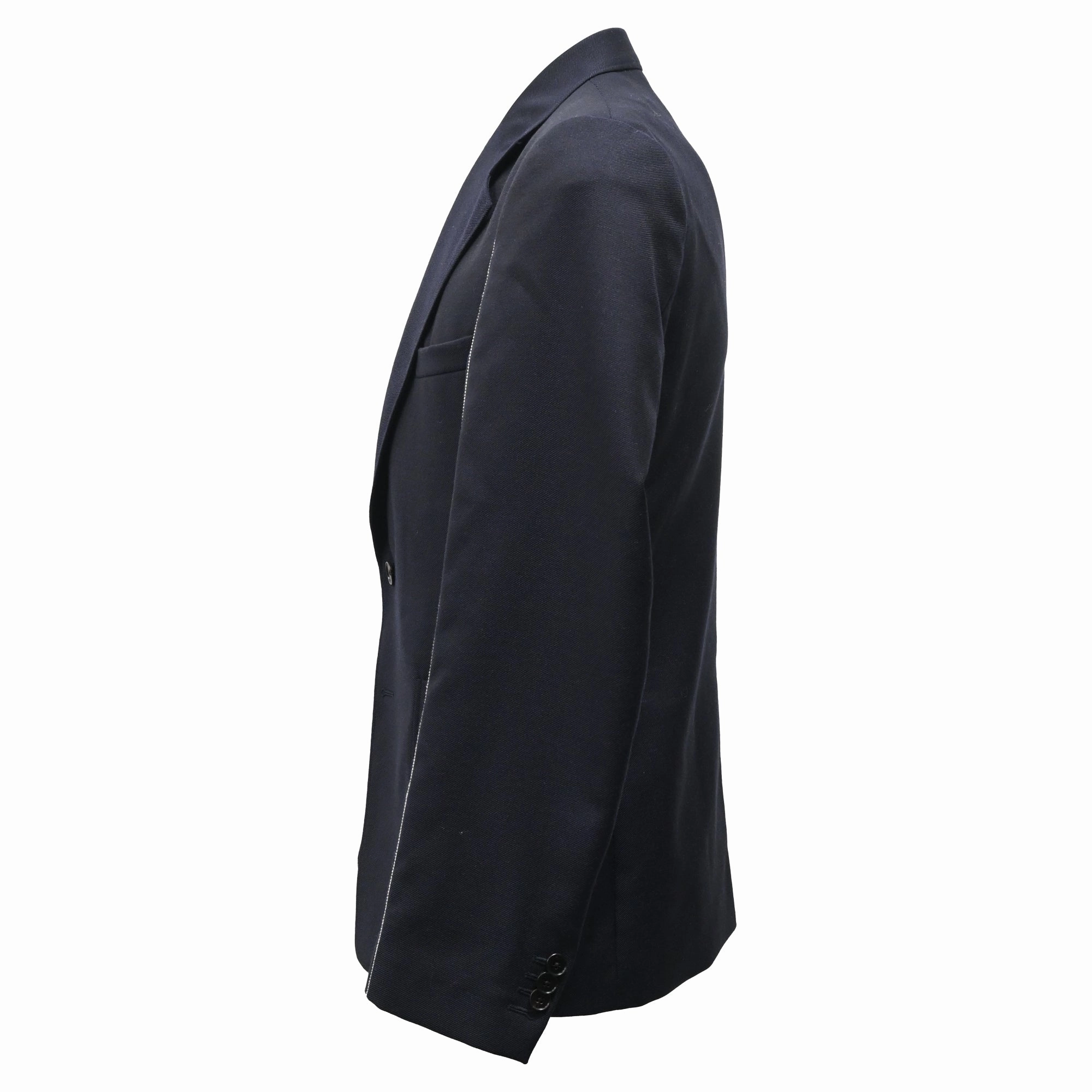 Maison Margiela Visible Stitch Blazer in Navy Blue Wool