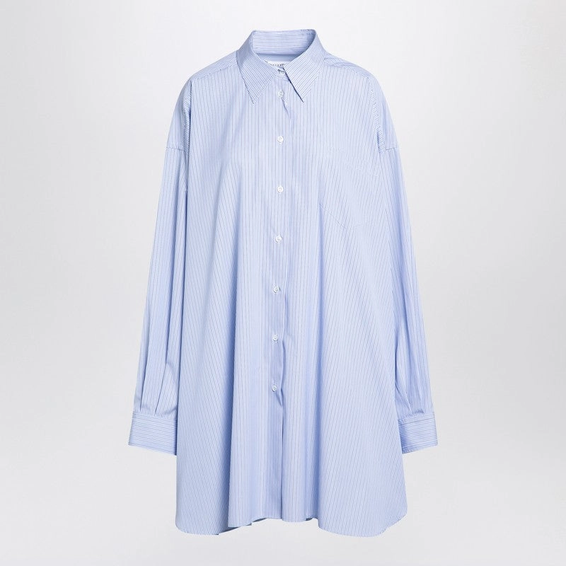 Maison Margiela Women's blue Striped Shirt In Cotton Poplin