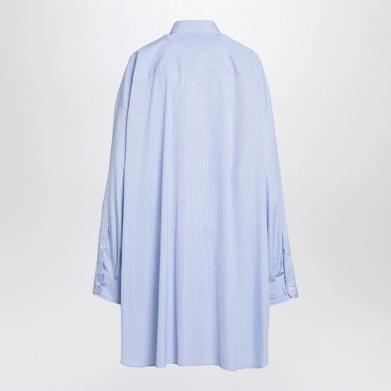 Maison Margiela Women's blue Striped Shirt In Cotton Poplin