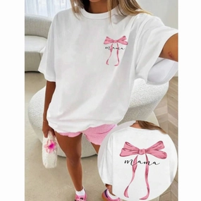 Mama Coquette Pocket & Back Logo Oversized T-Shirt Holiday Collection - vacation wear sale