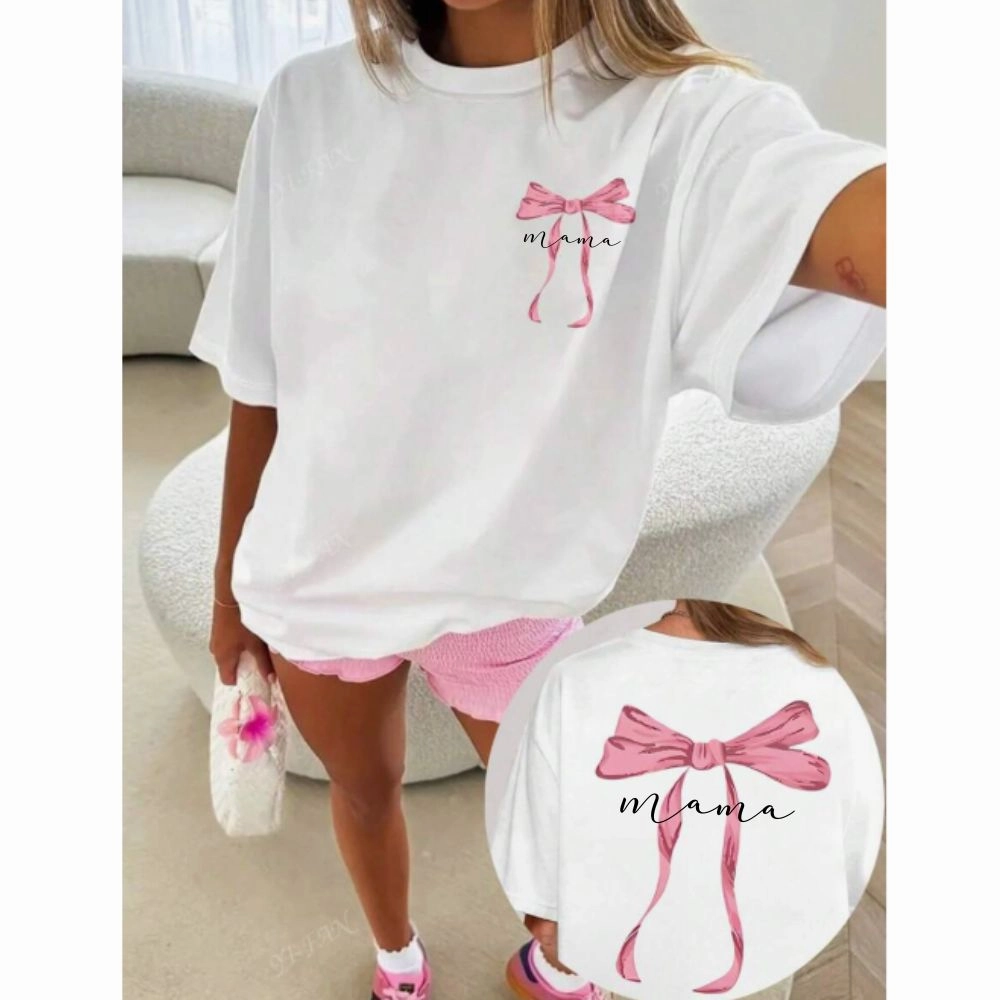 Mama Coquette Pocket & Back Logo Oversized T-Shirt Holiday Collection - vacation wear sale