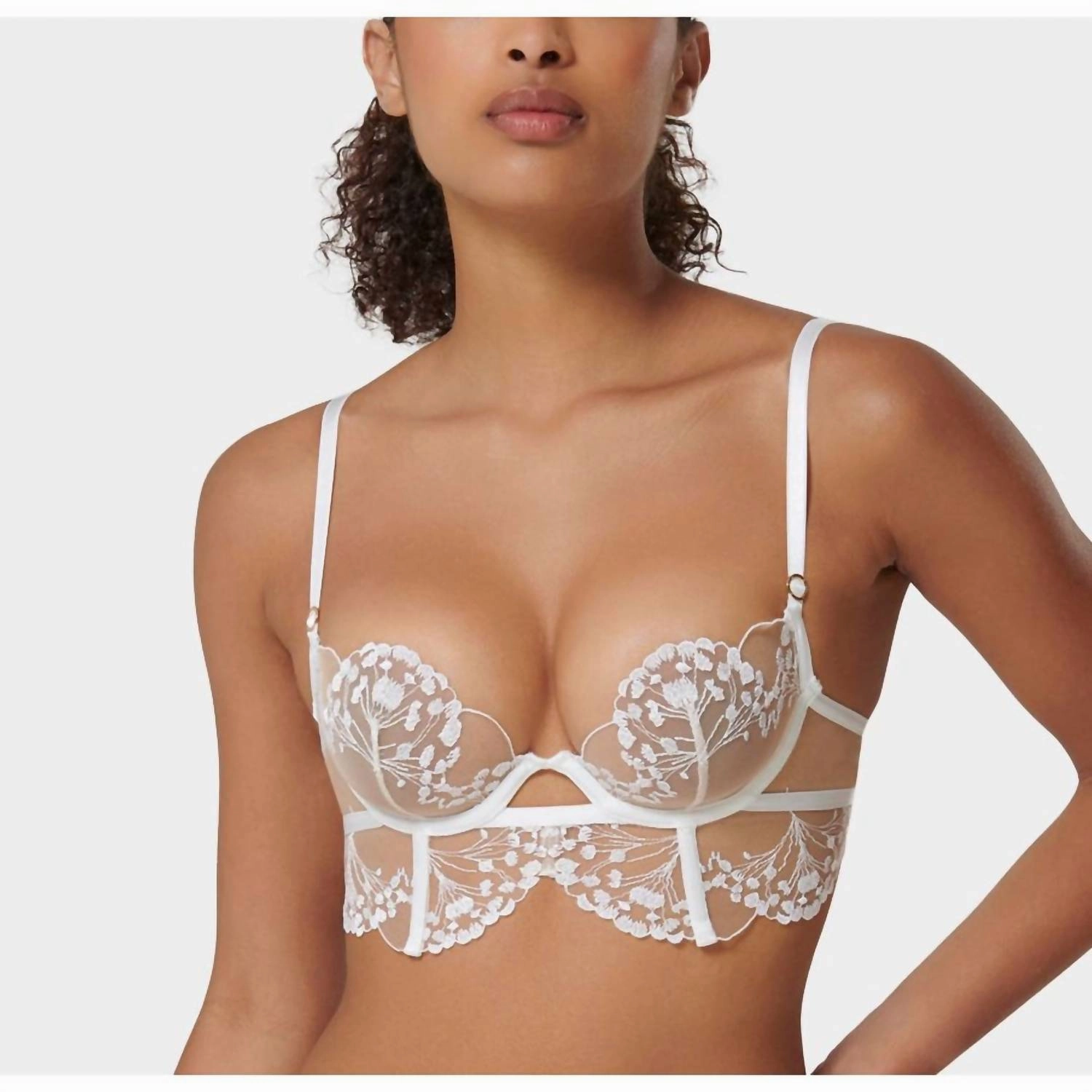 Marisa Long Line Demi Bra In White