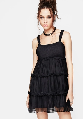 Marquise Crinkle Cami Mini Dress with Sleeves Dresses Womens - women's dresses clearance