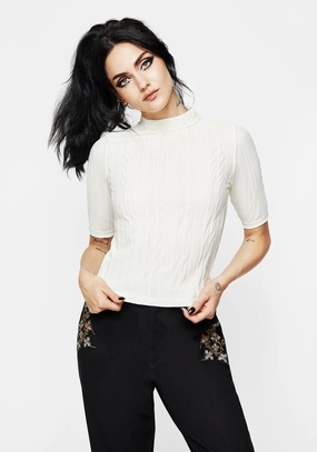 Marsh Lettuce Hem Jersey Crop Top Tops Womens - women's blouses clearance