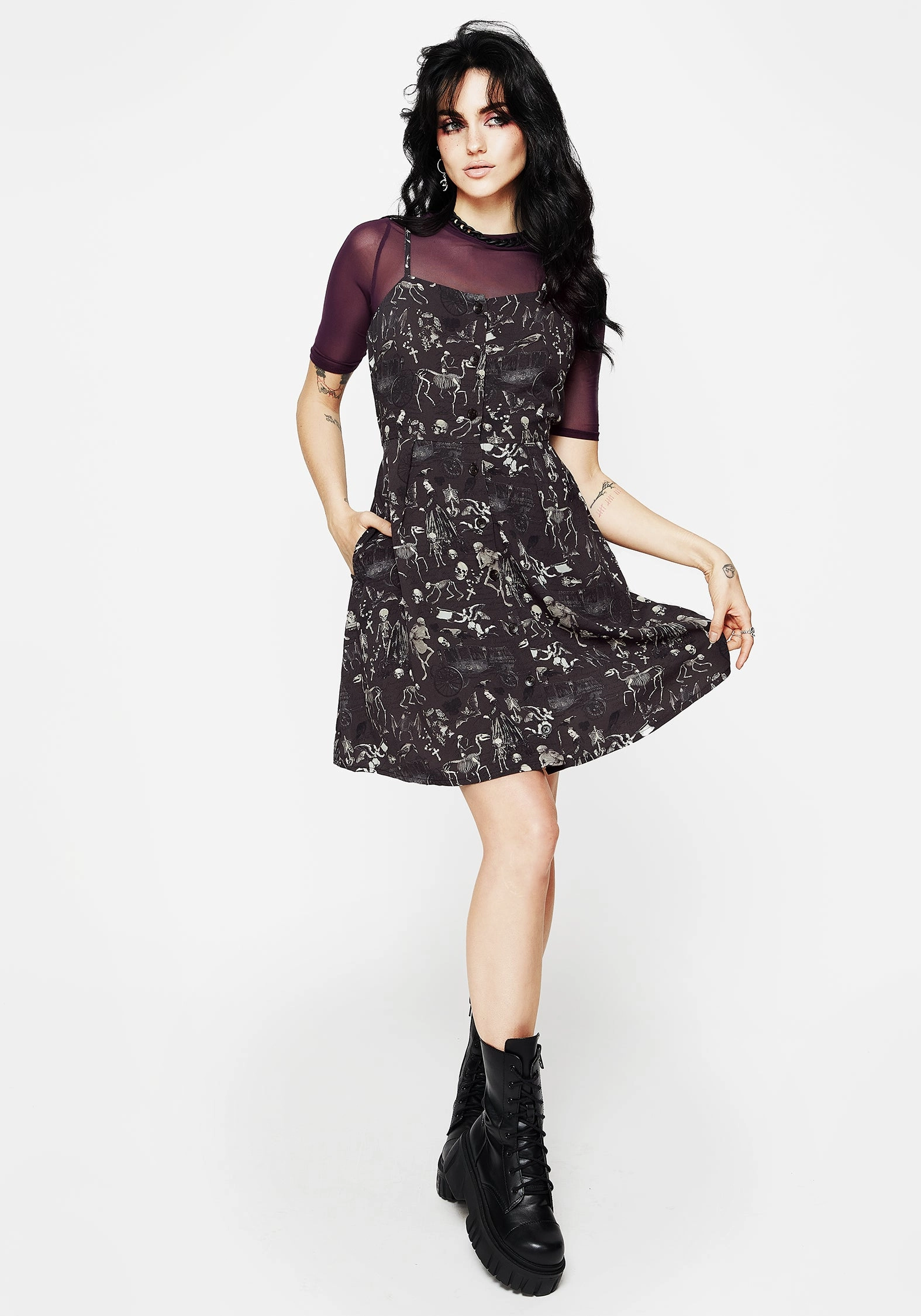 Melancholia Button Up Mini Apron Dress Dresses Womens - women's dresses clearance
