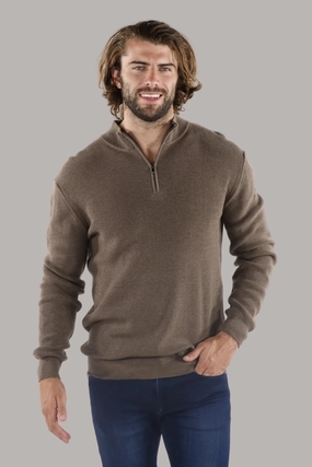 Melange Mink Quarter Zip chunky knit discount