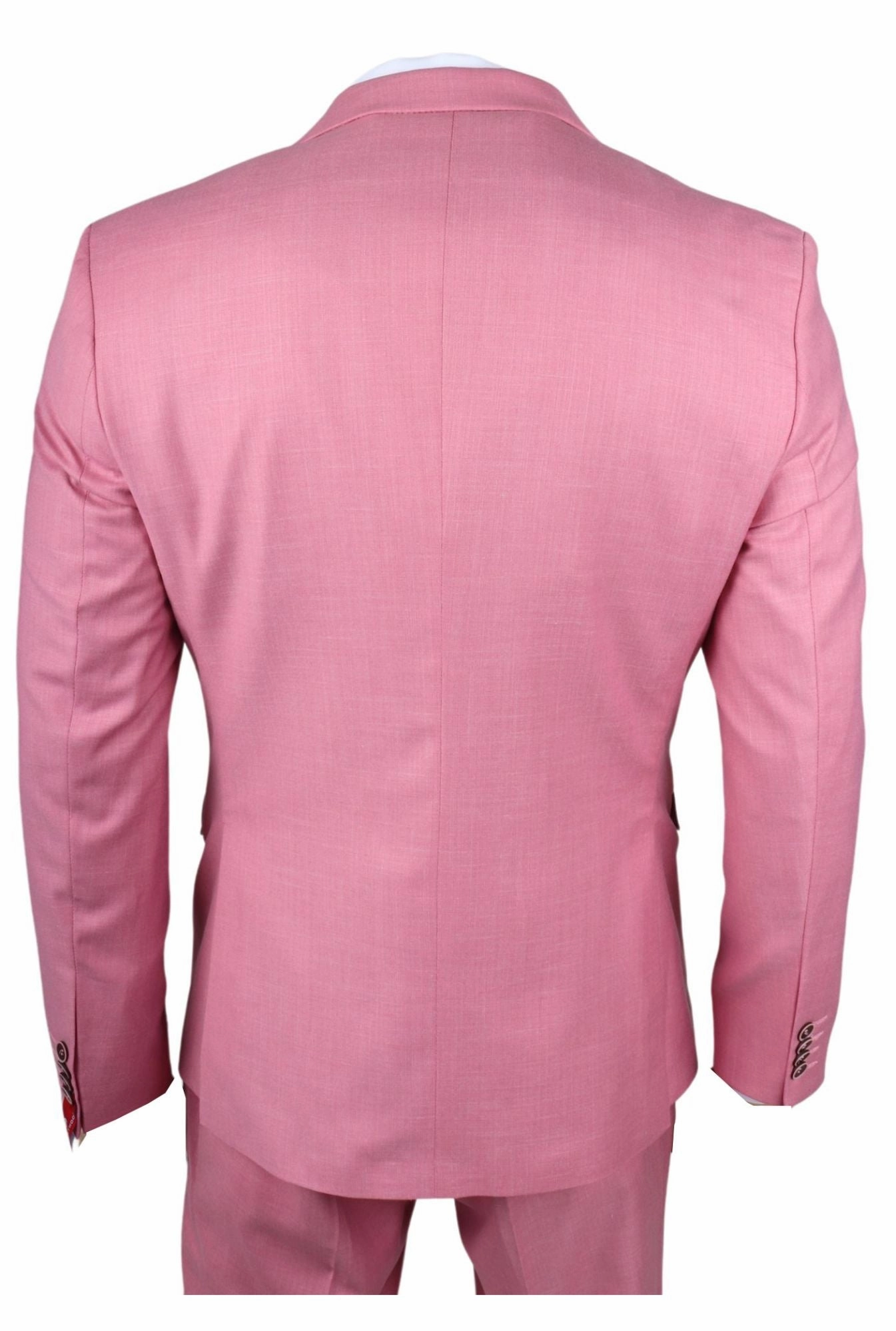 Men's 3 Piece Pink Tailored Fit Party Suit Race Day