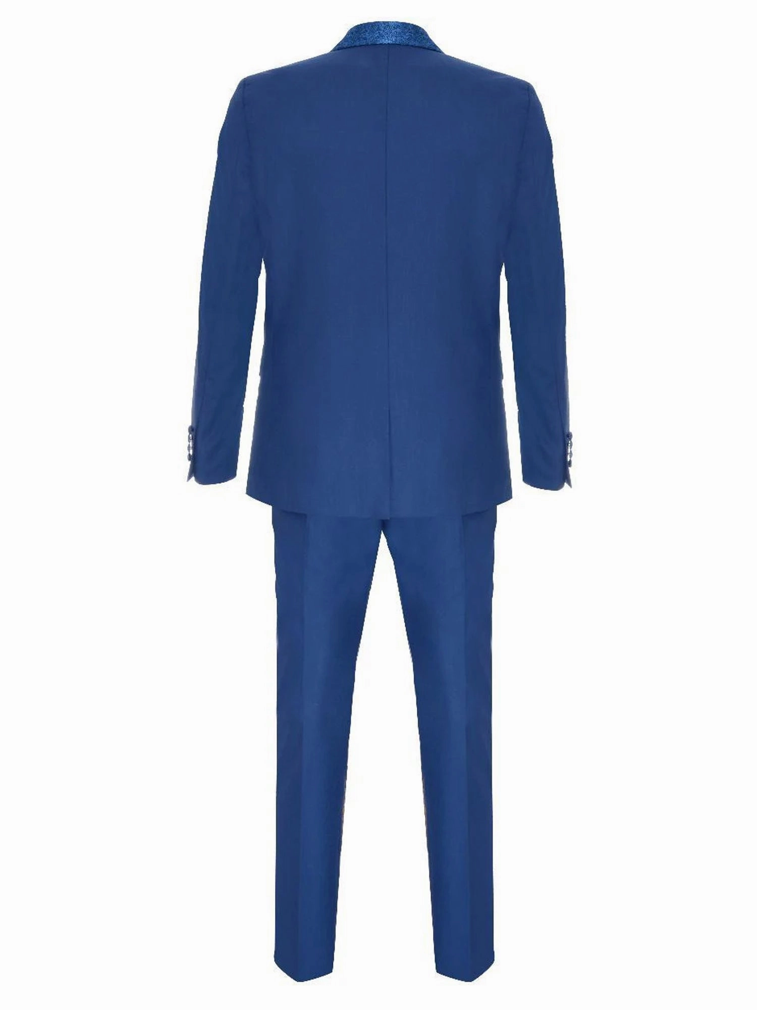 Men's 4 Piece Blue Tailored Wedding Suit