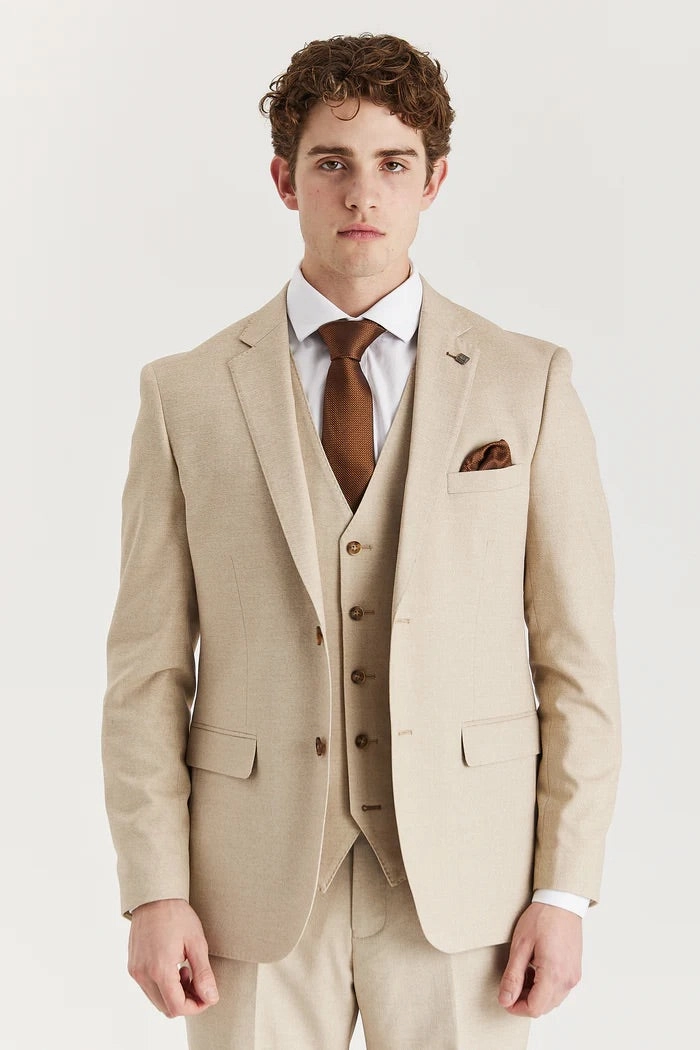 Men's Beige Lightweight Summer Single-Breasted Blazer