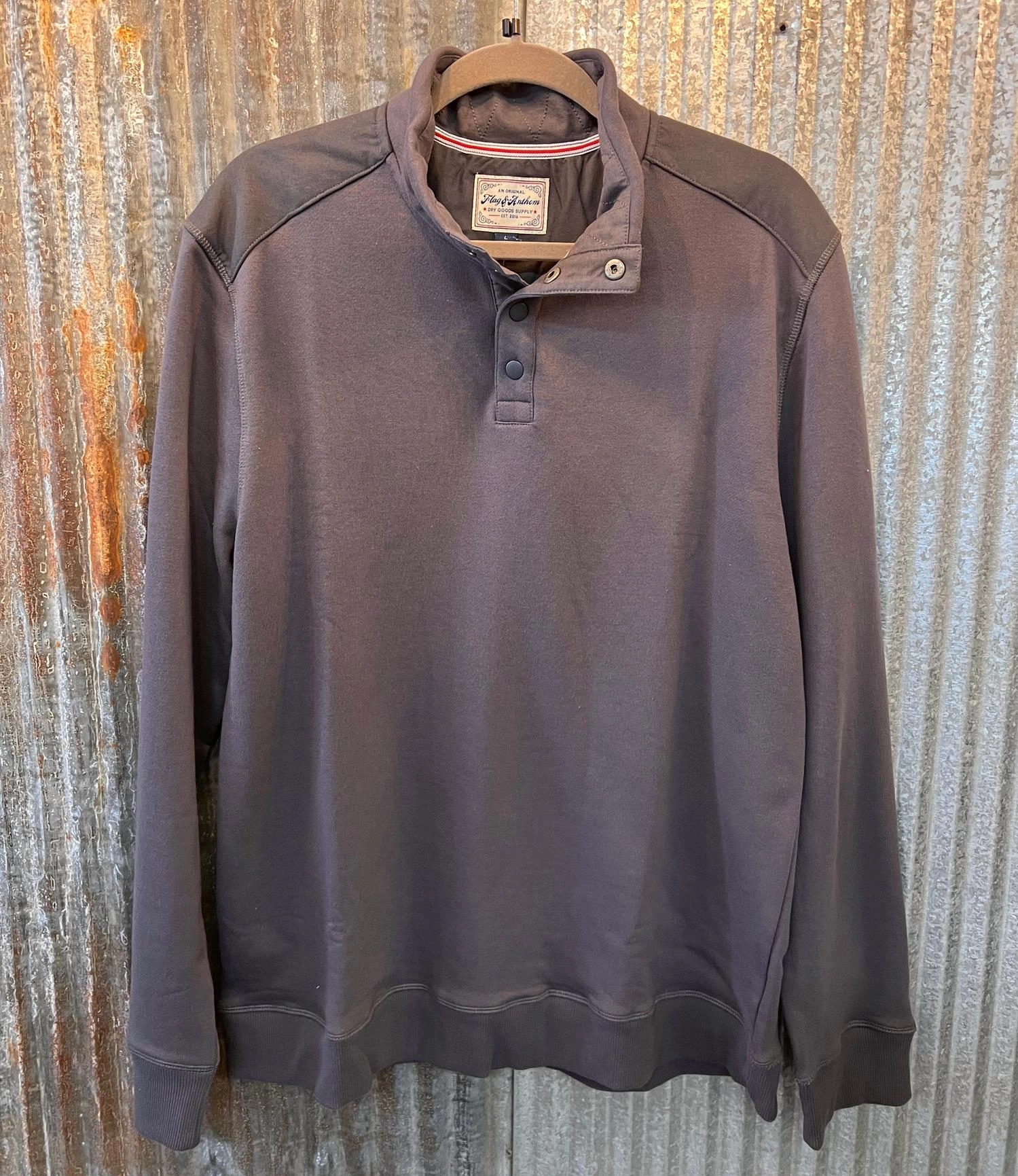 Men's Benedict Long Sleeve Mock Neck Pullover In Charcoal knit sweaters cheap