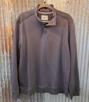Men's Benedict Long Sleeve Mock Neck Pullover In Charcoal knit sweaters cheap