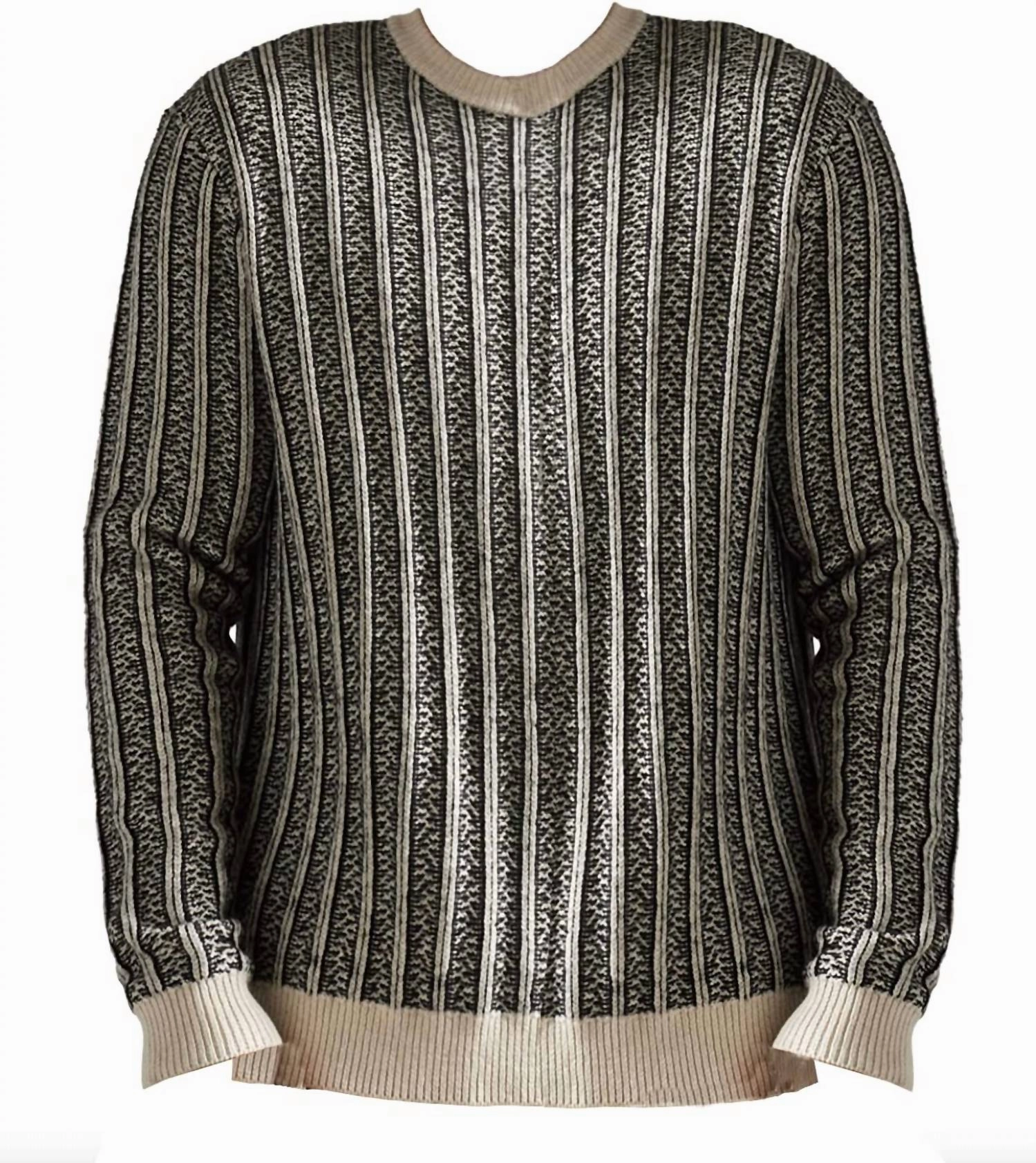 Men's Buzzad Textured Pullover Sweater In Black White