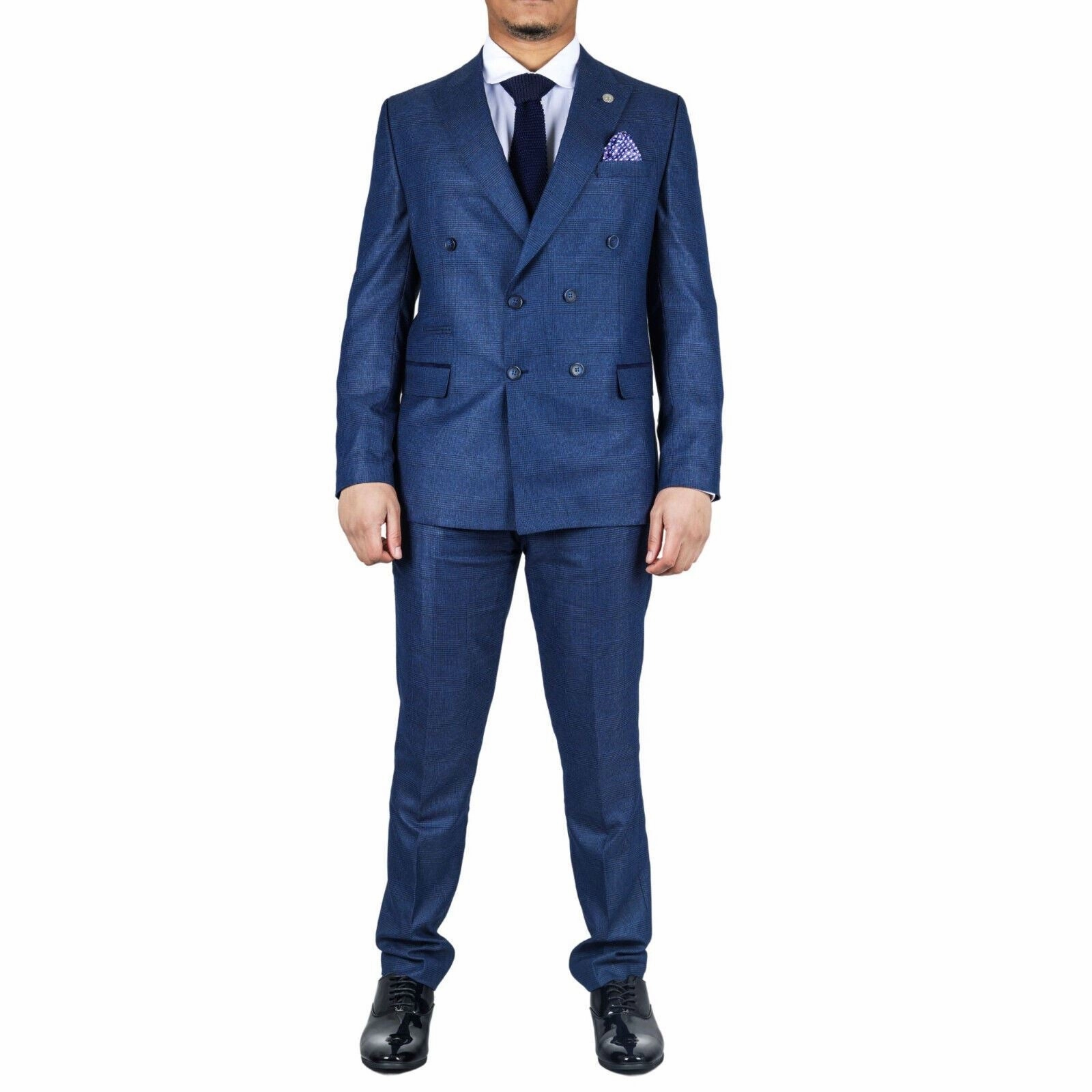 Men's Classic Blue Double Breasted 2-Piece Suit
