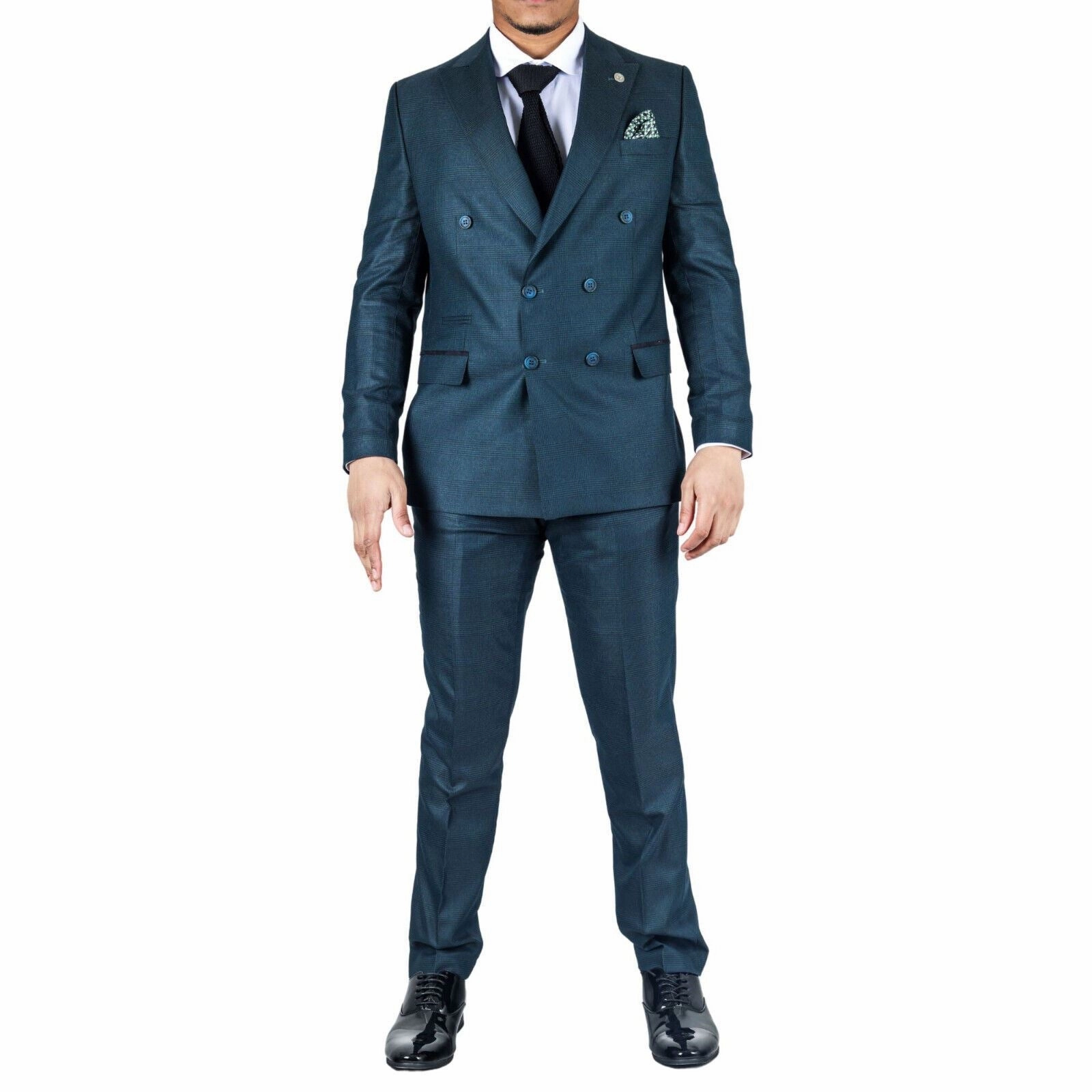 Men's Classic Olive Double Breasted 2-Piece Suit