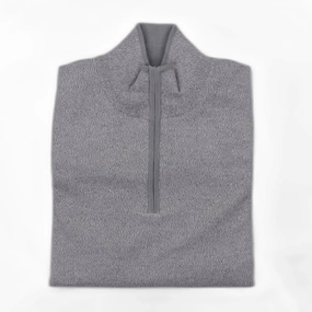 Men's Cotton-Cashmere Quarter Zip In Marled Silver turtleneck sweaters sale
