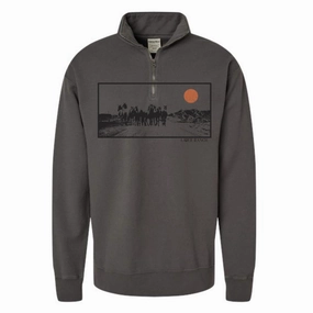 Men's Into The West Quarter Zip Sweatshirt In Black knit sweaters cheap