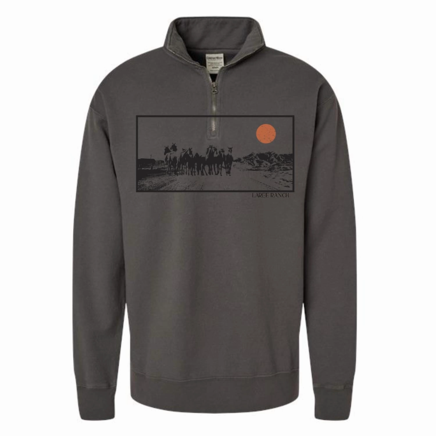 Men's Into The West Quarter Zip Sweatshirt In Black knit sweaters cheap