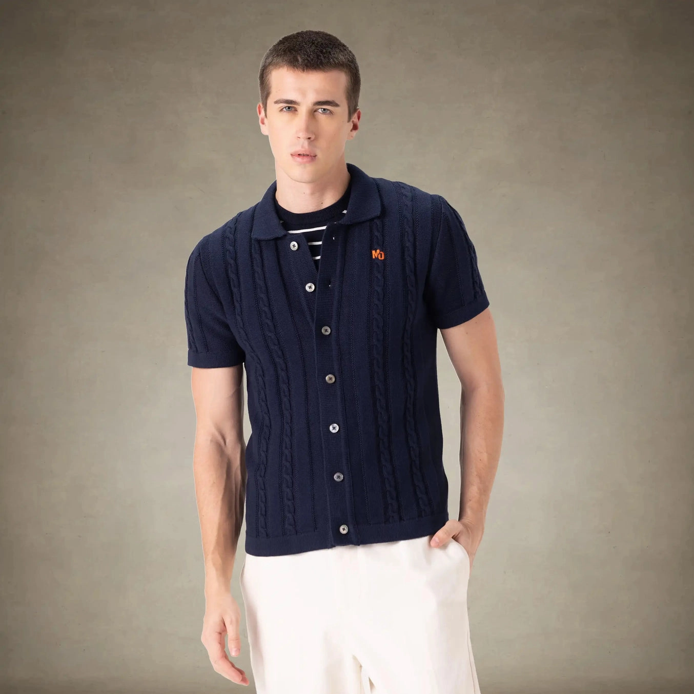 Men's JC Polo Cable Sweater