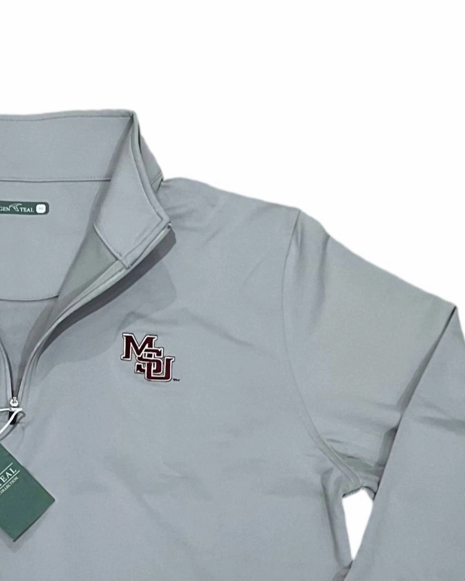 Men's Msu Venture Quarter Zip Top In Alloy