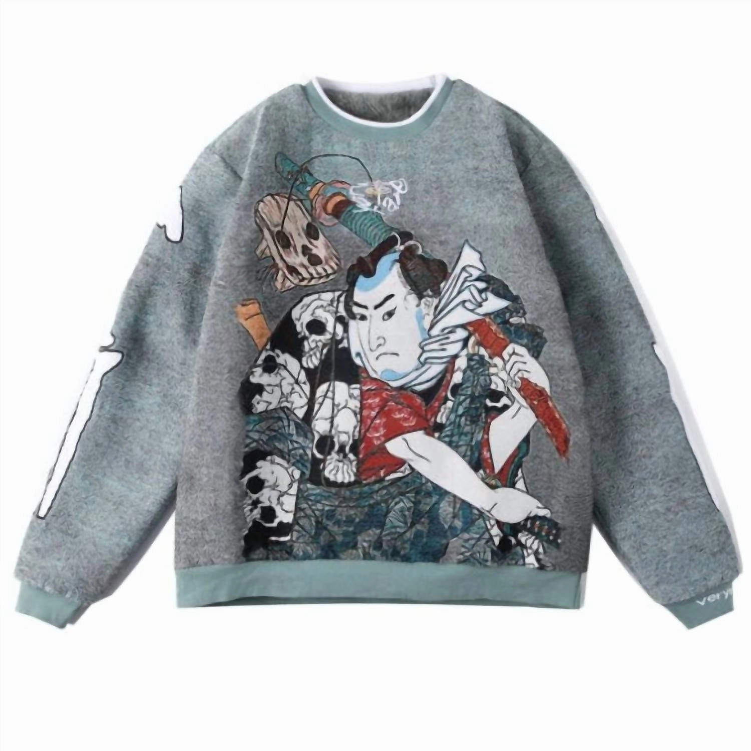 Men's Nozarashi Crewneck Sweater In Grey knit sweaters cheap