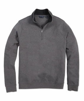 Men's Pima Interlock Zip Mock In Charcoal designer sweaters outlet