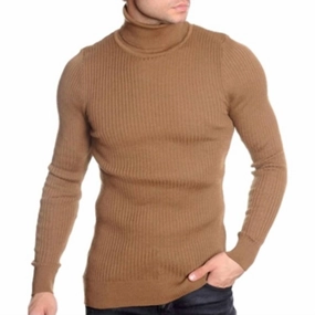 Men's Turtleneck Sweater In Camel knit sweaters cheap