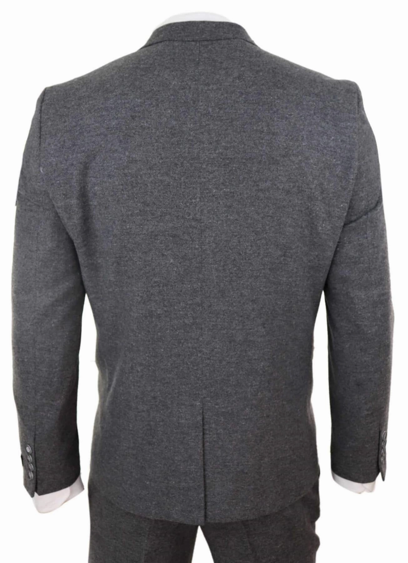 Mens 3 Piece Grey Wool Tweed Vintage Retro Suit