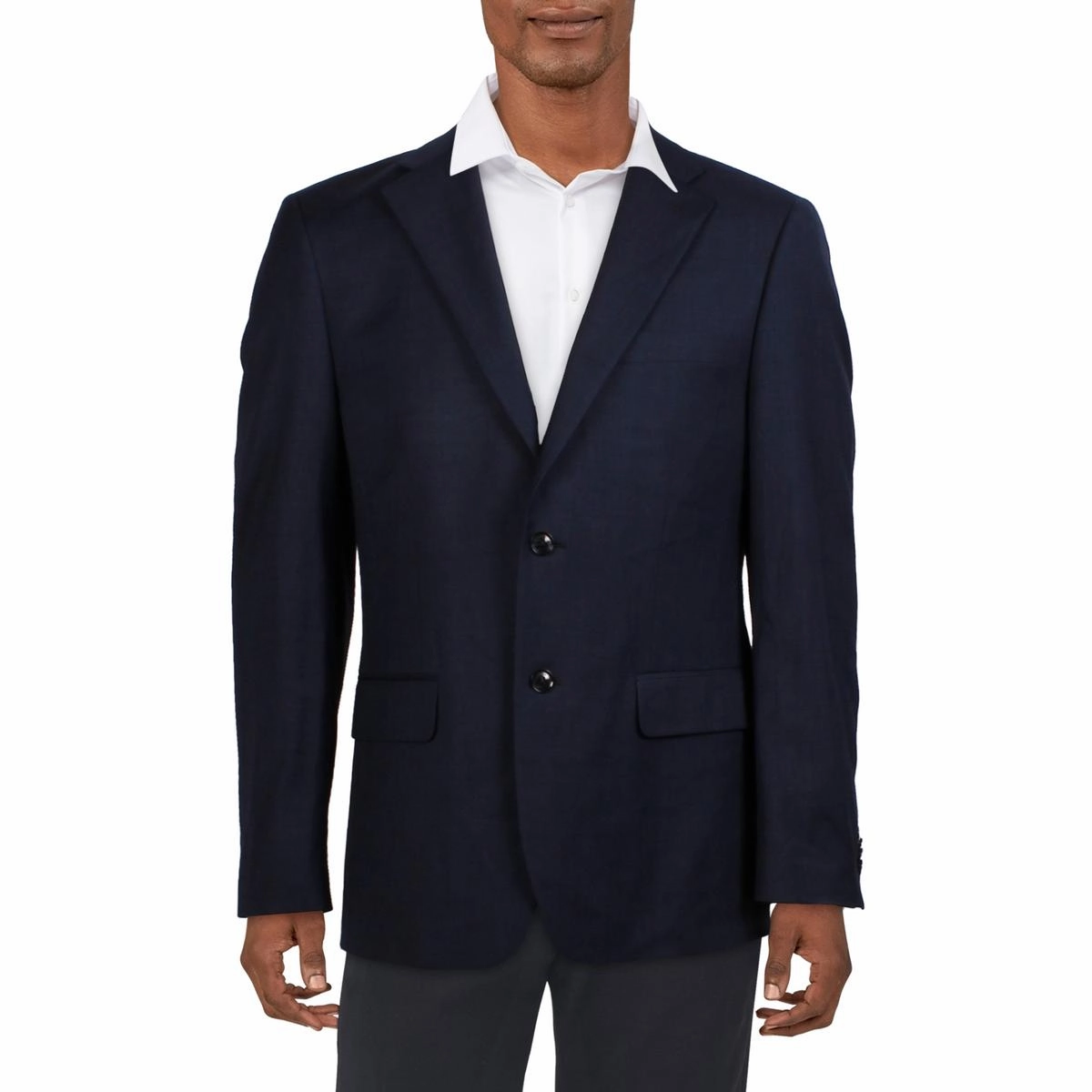 Mens Collar Wool Two-Button Blazer
