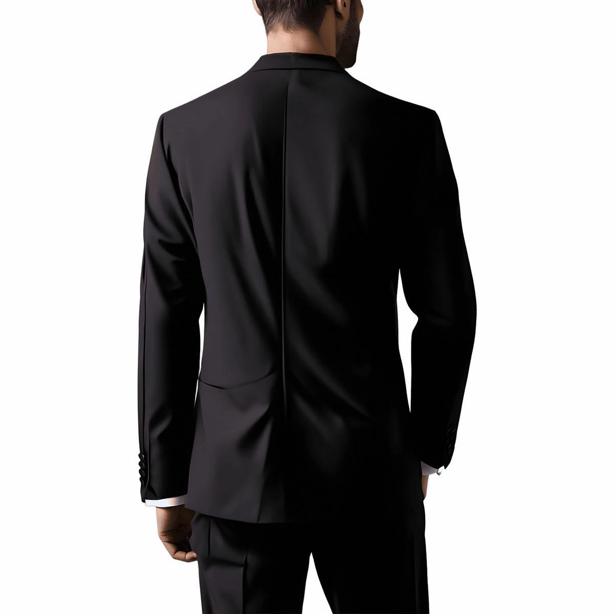 Mens Contrast Trim Wool Two-Button Blazer