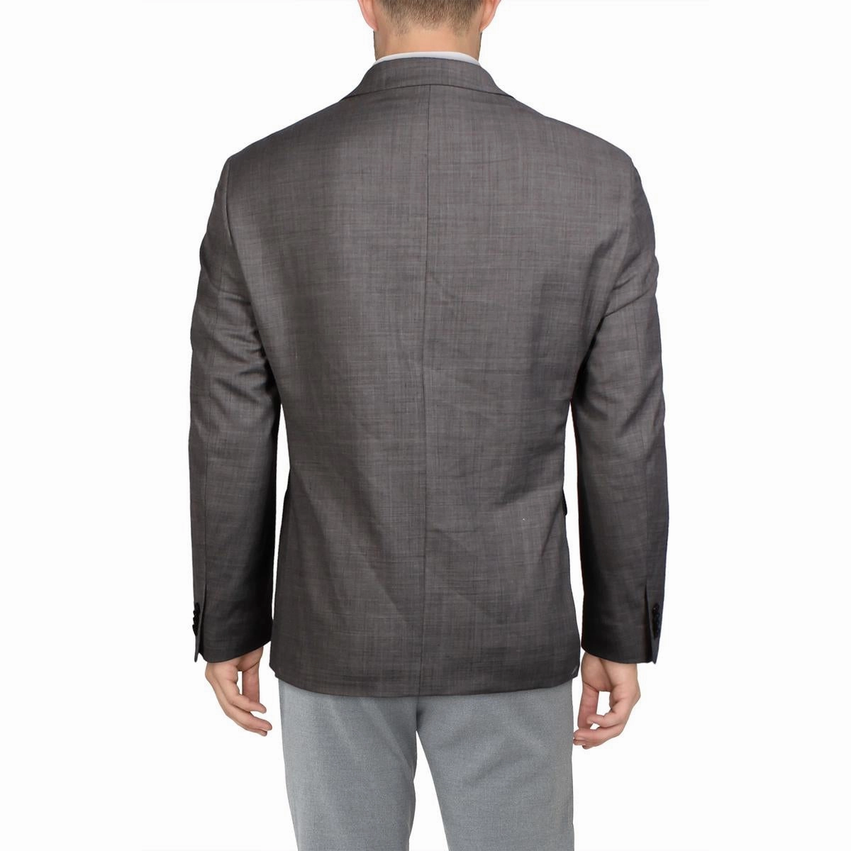 Mens Heathered Wool Two-Button Blazer
