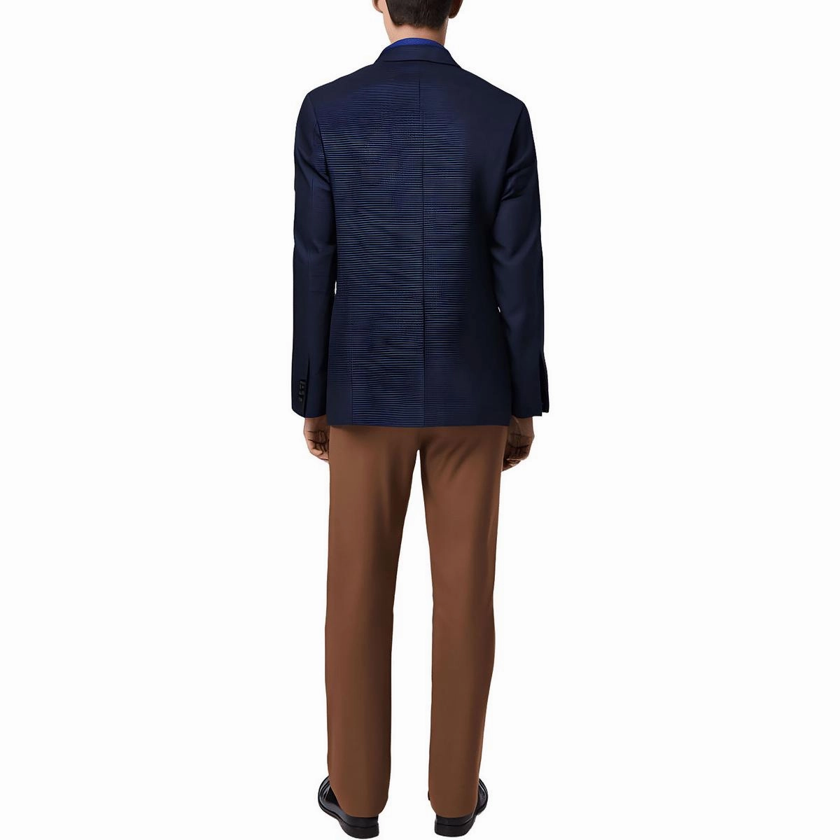 Mens Houndstooth Knit Two-Button Blazer