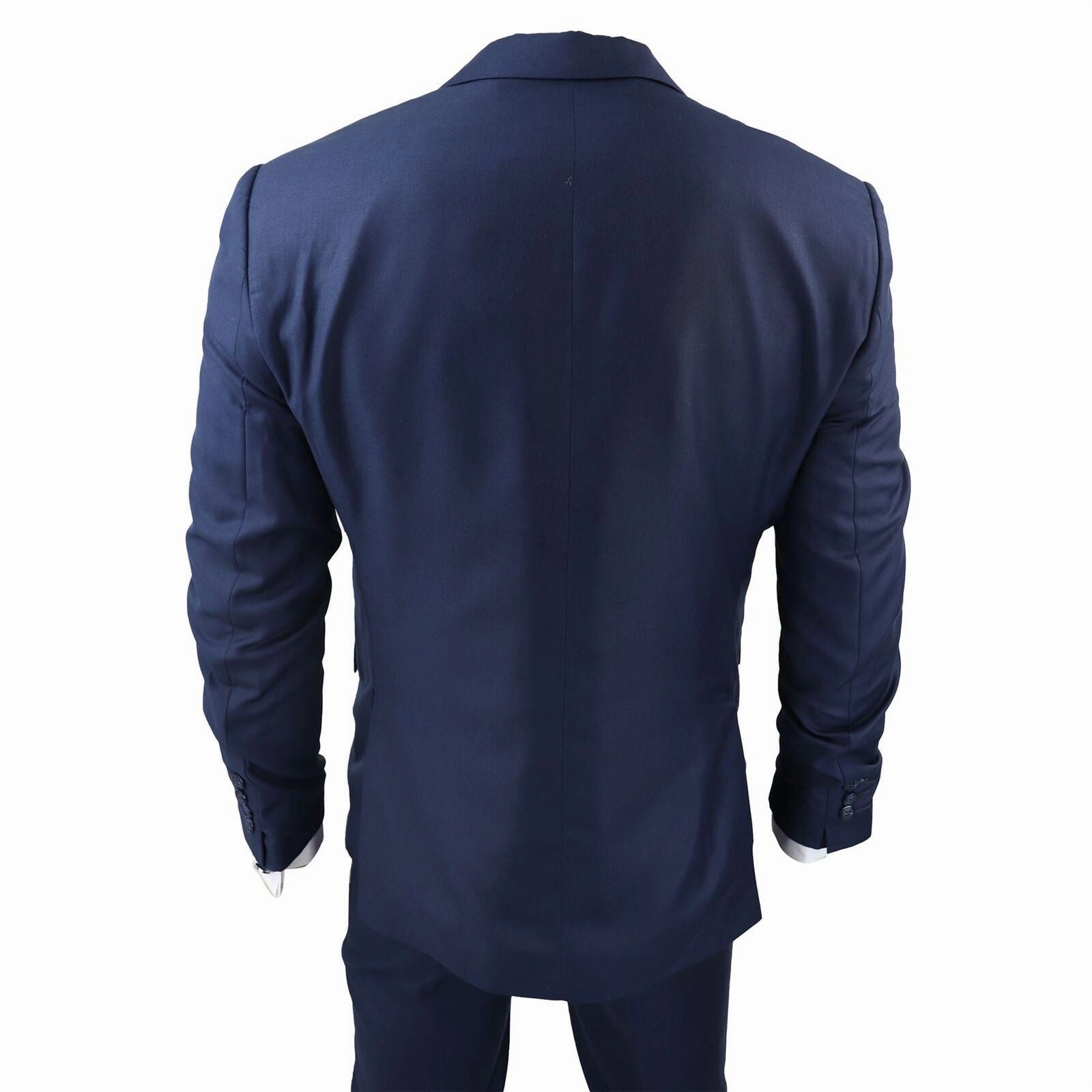 Mens IM1 Classic Plain Navy 3 Piece Suit