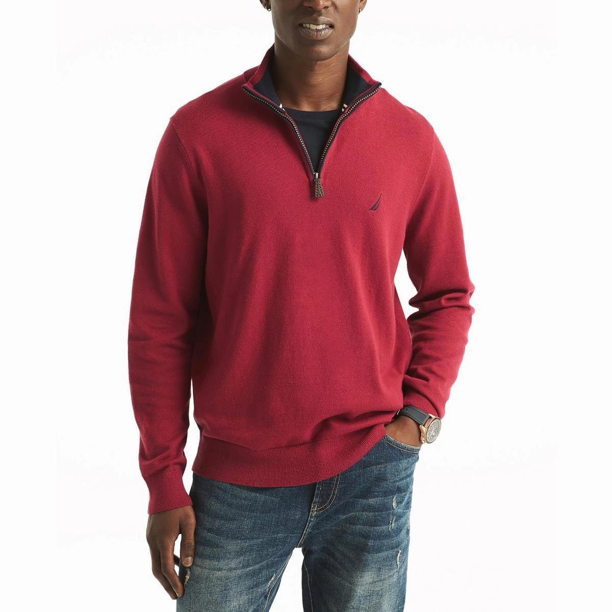 Mens Logo Knit Pullover Sweater