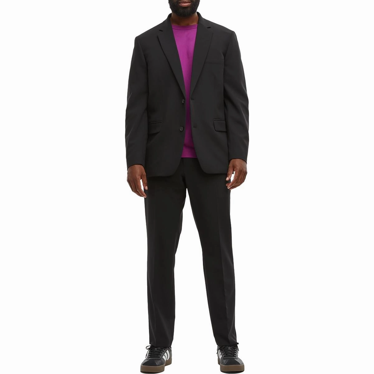 Mens Notch Collar Suit Separate Two-Button Blazer