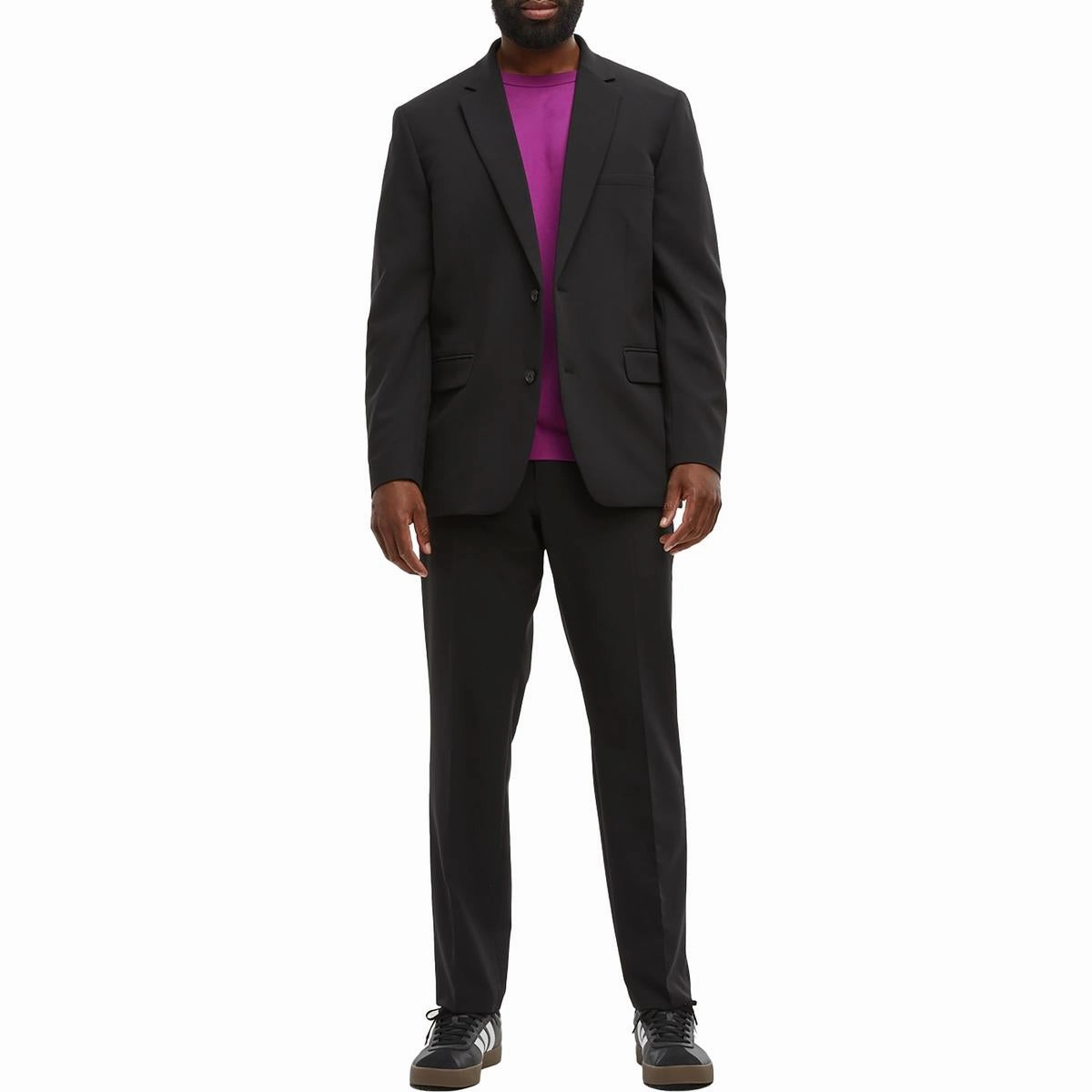 Mens Notch Collar Suit Separate Two-Button Blazer