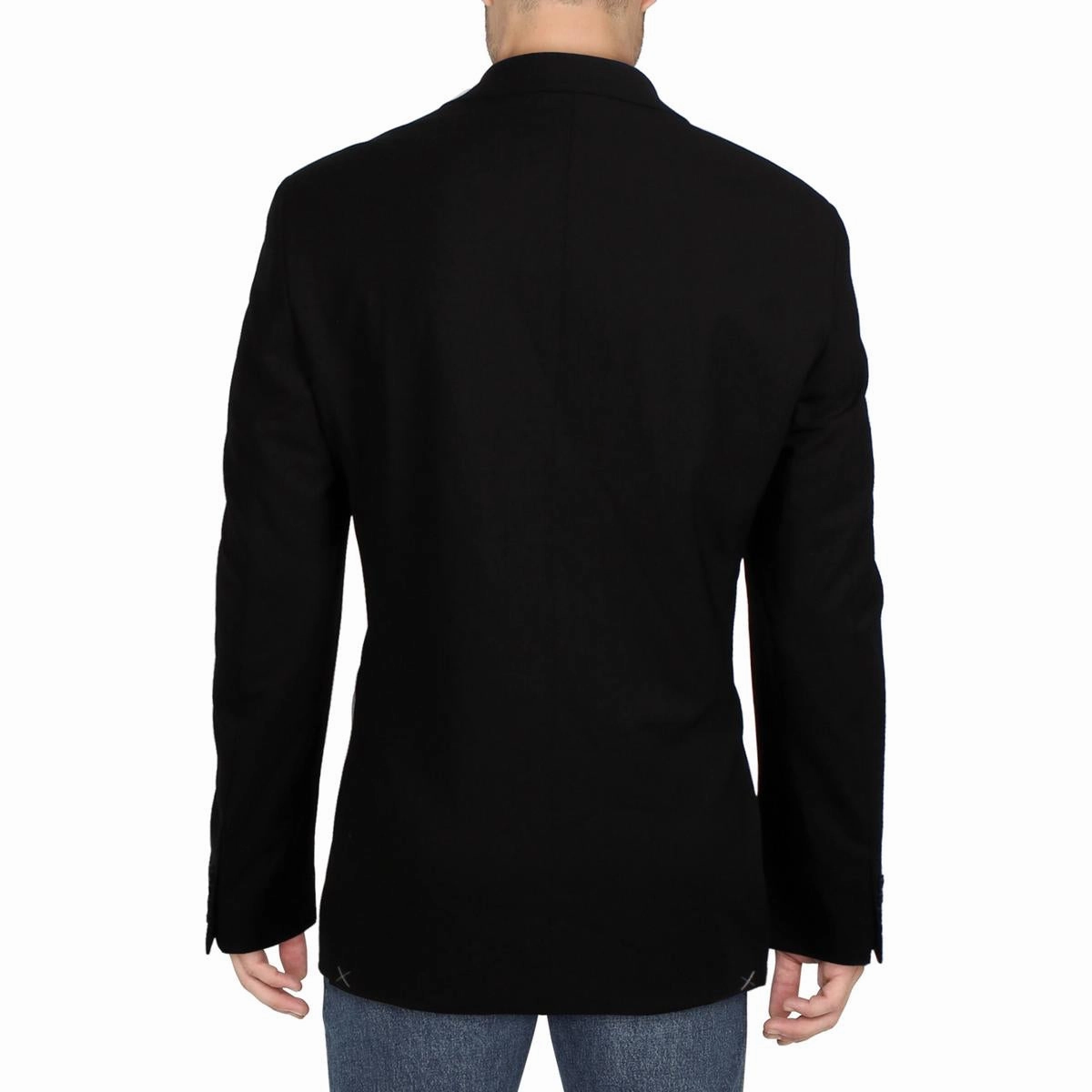 Mens Solid Wool Two-Button Blazer