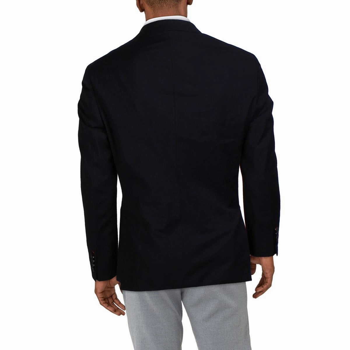 Mens Solid Wool Two-Button Blazer