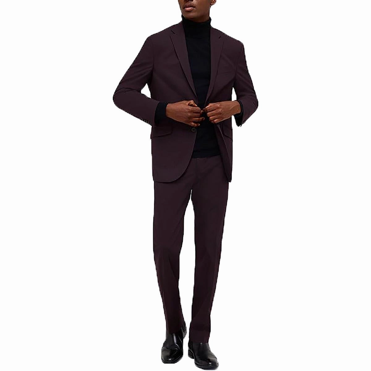 Mens Stretch Polyester Two-Button Suit