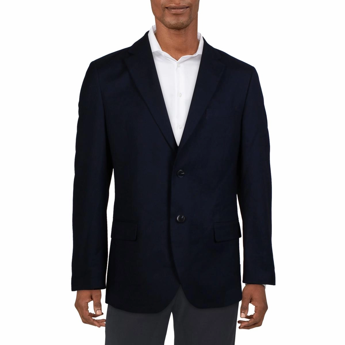 Mens Textured Polyester Two-Button Suit