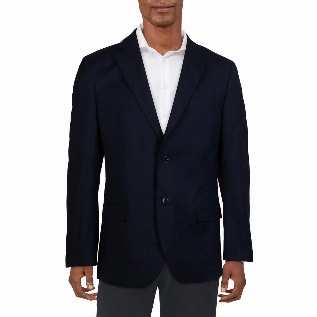 Mens Textured Polyester Two-Button Suit