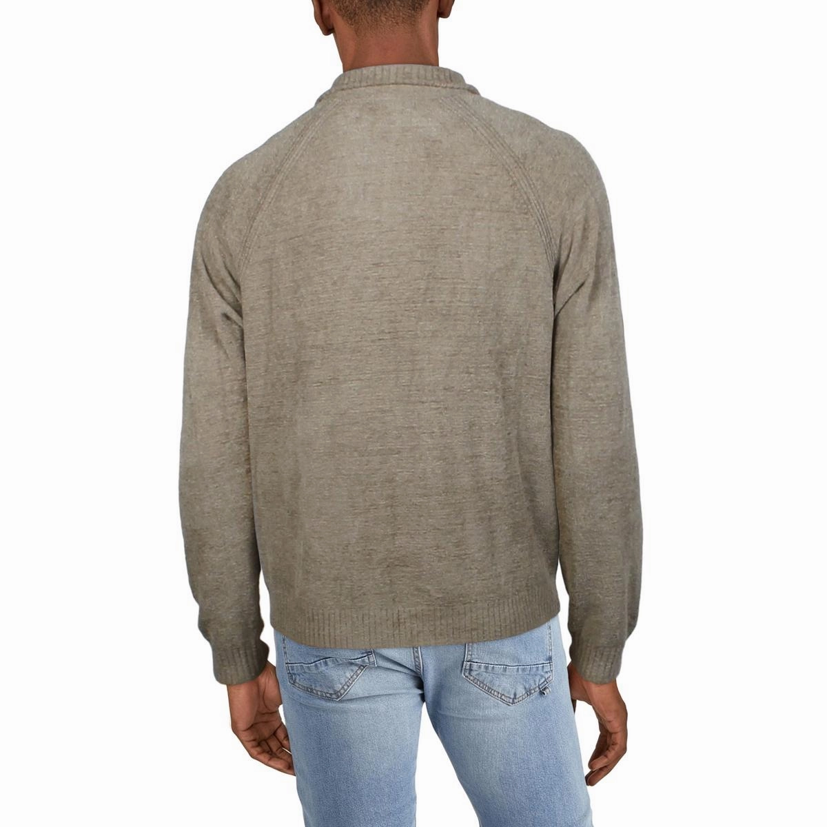Mens Zipper Nylon Mock Turtleneck Sweater