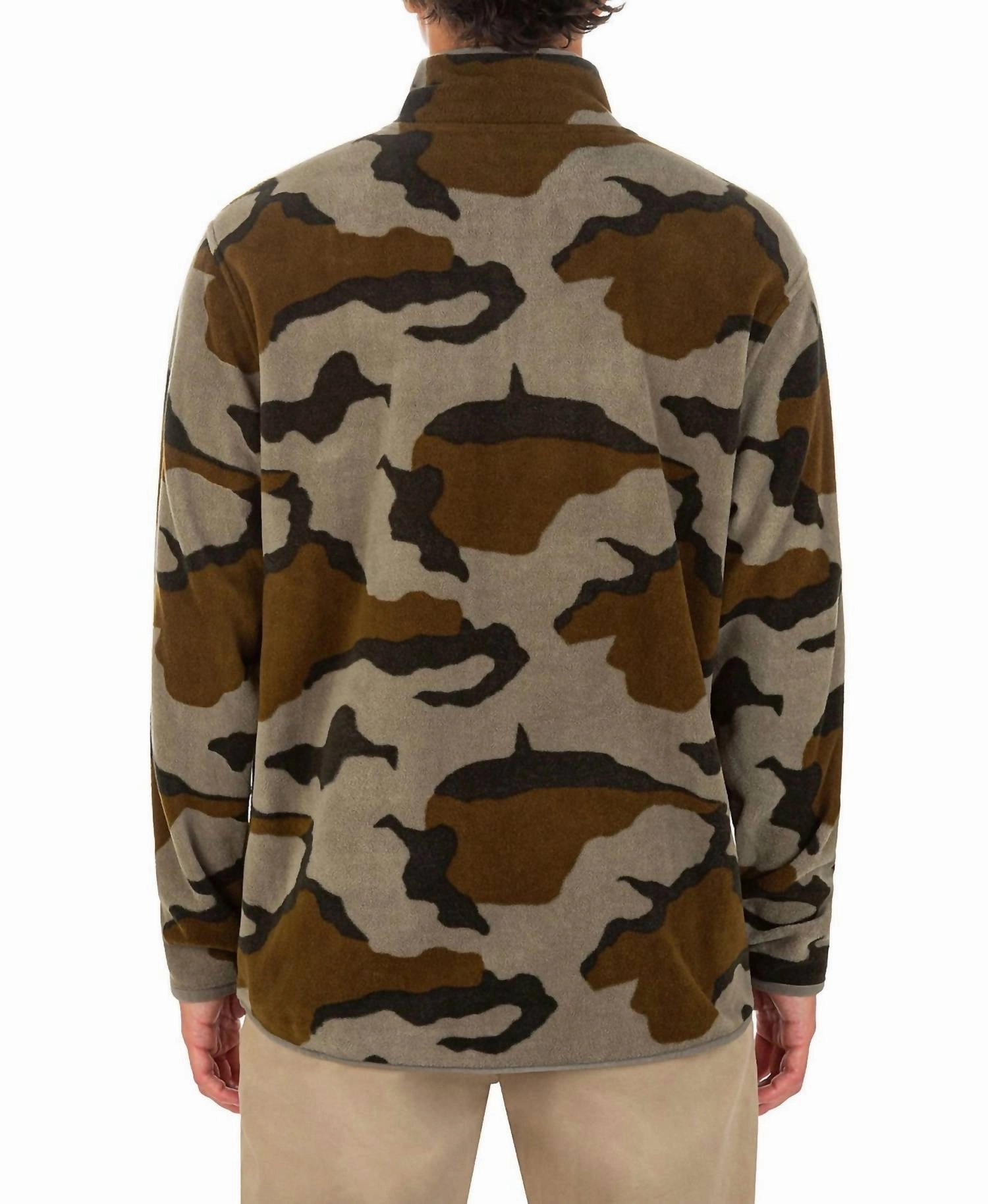Mesa Windchill Quarter Zip Pullover Fleece Jacket In Medium Olive