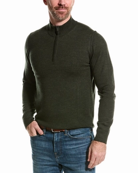 Mette mens  Merino Wool Mock 1/4-Zip Sweater, XXL, Green knit sweaters cheap