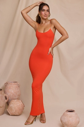 Micro Strap Detail Maxi Dress in Tangerine shop for Dresses online