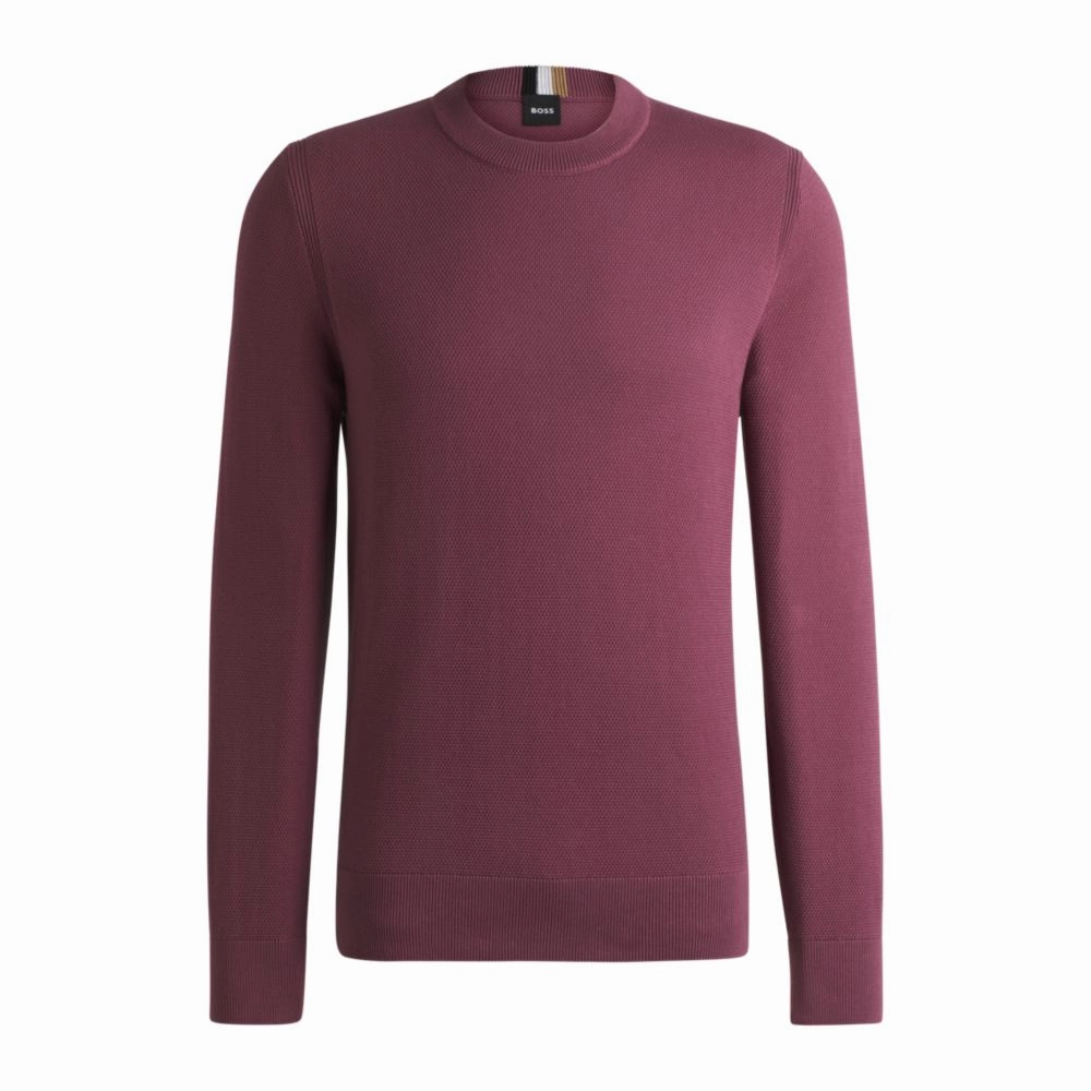 Micro-structured sweater in cotton turtleneck sweaters sale