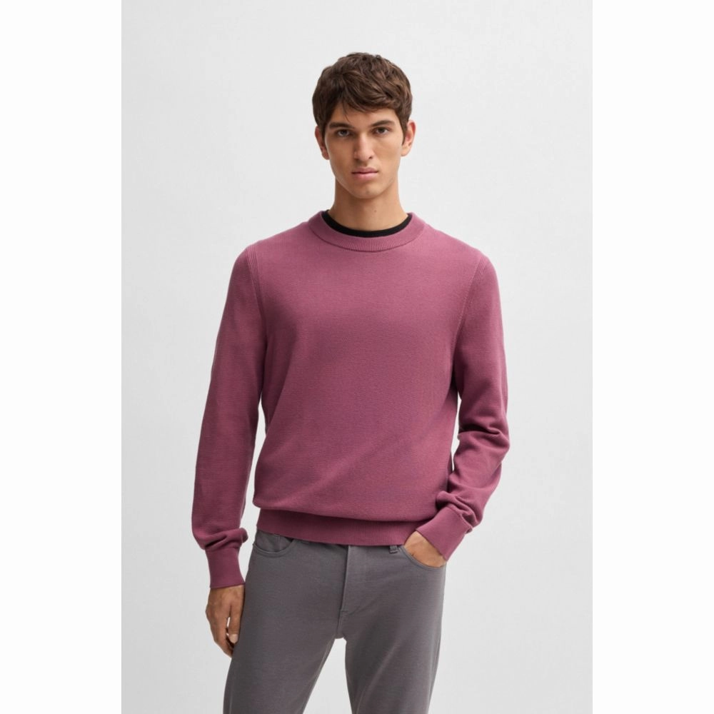 Micro-structured sweater in cotton