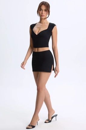 Mid-Rise Micro Mini Skirt in Black Bottoms Womens - women's pants clearance
