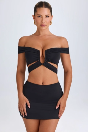 Mid-Rise Micro Mini Skirt in Black Bottoms Womens - women's pants clearance