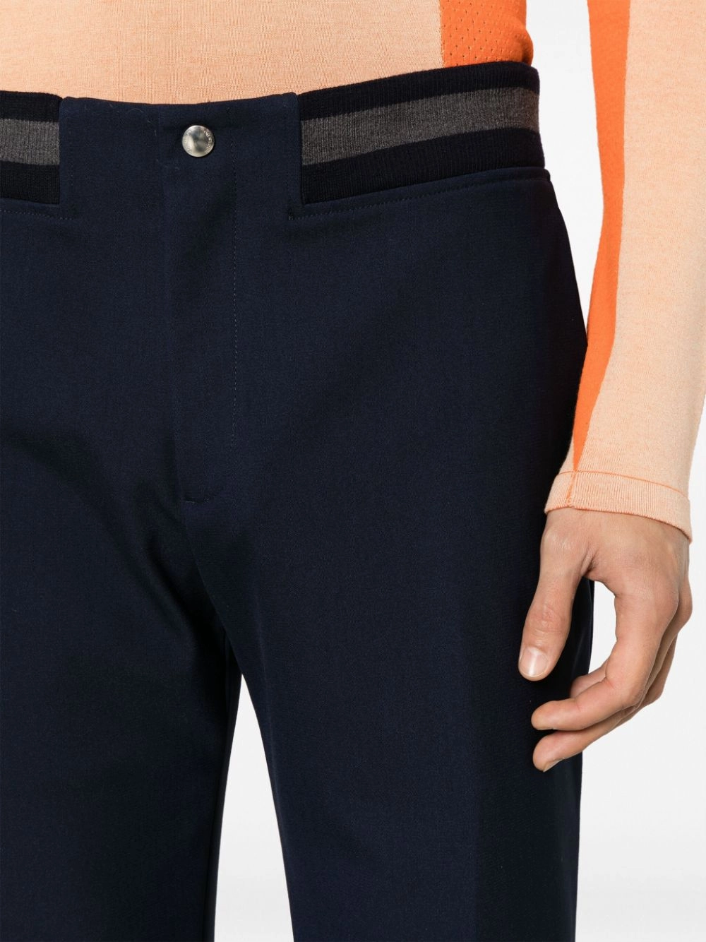 Mid-Rise Stripe-Detail Trousers